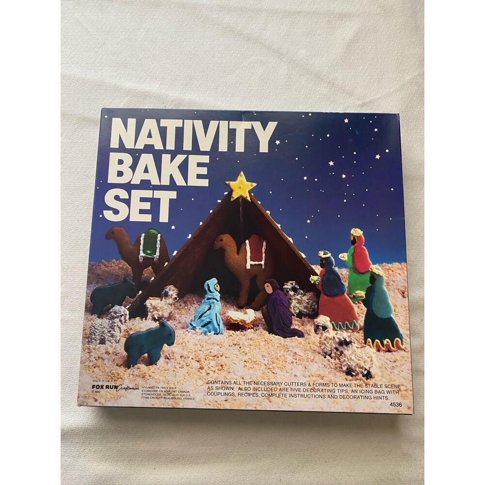 VTG Fox Run Nativity Scene Cookie Cutters Bake Manager Jesus Camel Christmas